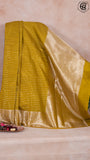 Trombone Yellow Zari Line Pattern with Rich Pallu Warm Silk Saree