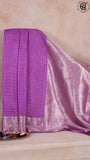 Orchid Violet Zari Line Pattern with Rich Pallu Warm Silk Saree