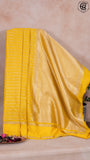 Bumblebee Yellow Pure Warm Silk Golden Zari Brocade with Rich Pallu Varanasi Saree