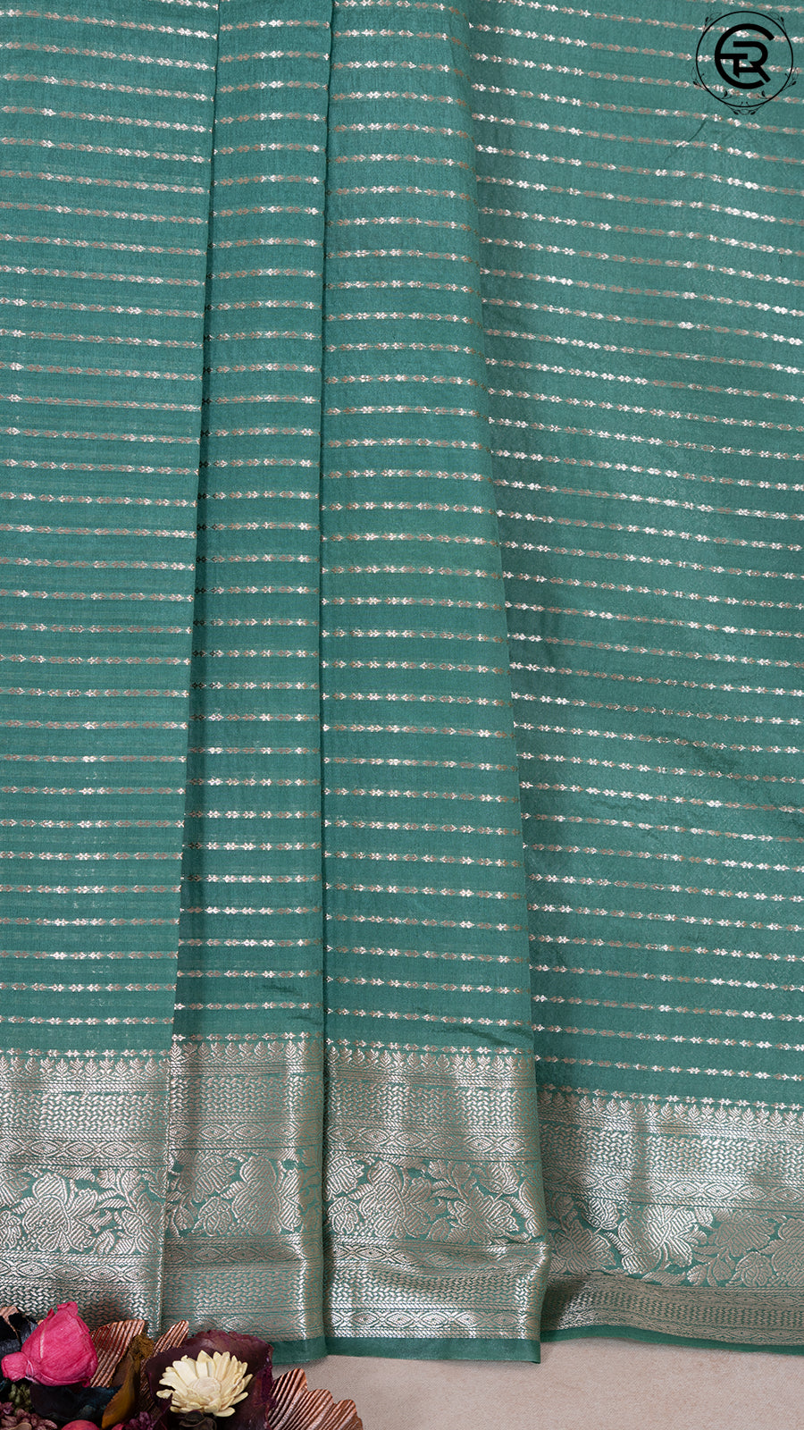 Sea Green  Zari Line Pattern with Rich Pallu Warm Silk Saree