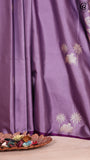 Lavender Pichwai Zari Weaving Satin Munga Banarasi Silk Saree ERA01LAV