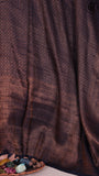 Black and Copper Semi Kanchi Soft Silk Saree