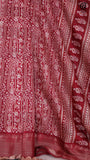 Maroon Paisley and Floral Pattern with Border Chanderi Silk Cotton Saree