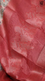 Sea Green and Red Floral Jute Banarasi Saree ERA05
