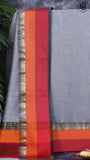 Pure Maheshwari Silk Salwar (Top & Dupatta) - Grey