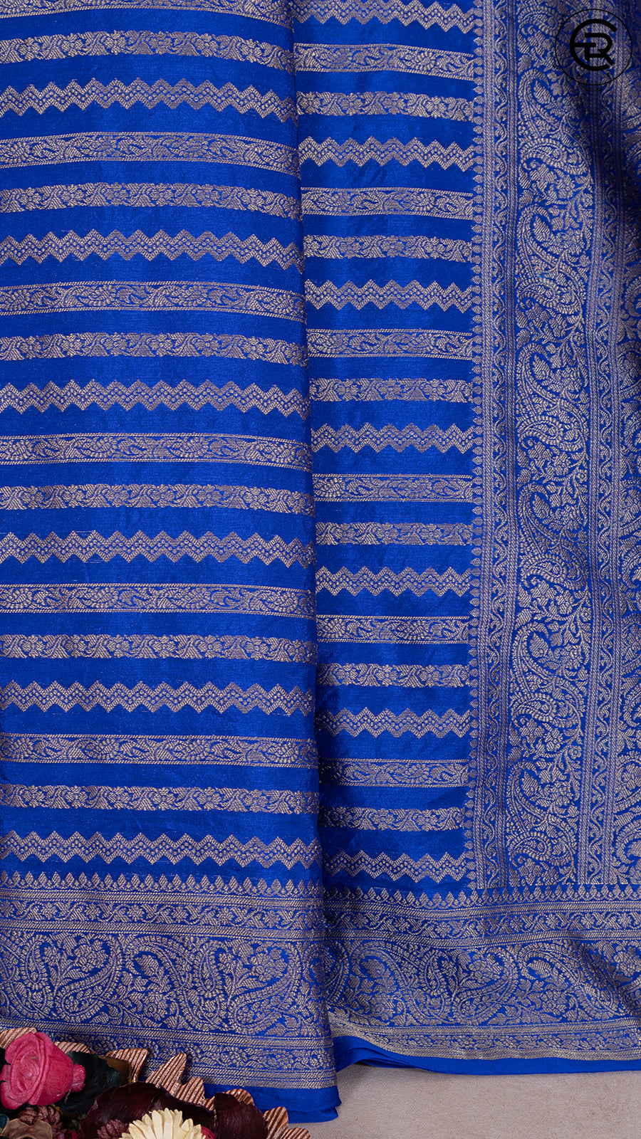 Royal Blue Pure Warm Silk Golden Zari Brocade with Rich Pallu Varanasi Saree