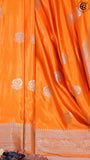 Orange Butta Patterned Satin Munga Silk Saree