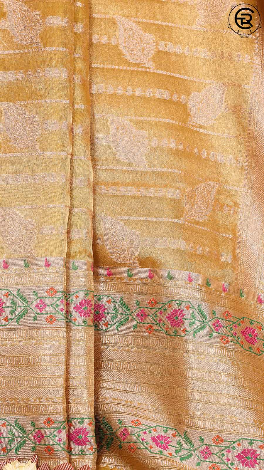 Premium Gold Tissue Silk Saree with Paithani Border
