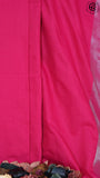 Hot Pink with Sliver Pallu Tissue Khadi Cotton Saree