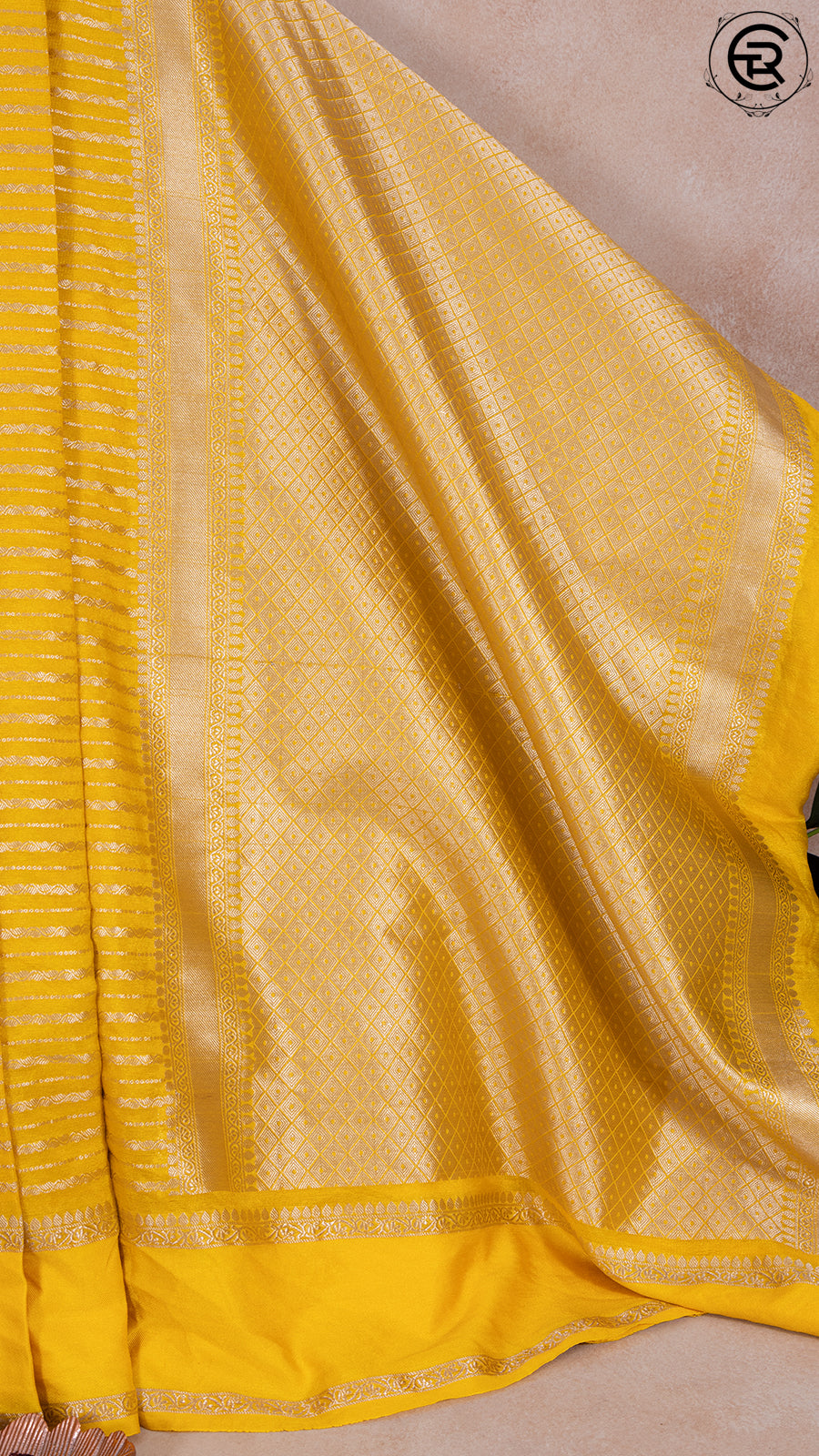 Bumblebee Yellow Pure Warm Silk Golden Zari Brocade with Rich Pallu Varanasi Saree