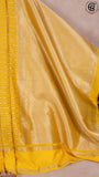 Bumblebee Yellow Pure Warm Silk Golden Zari Brocade with Rich Pallu Varanasi Saree