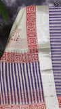 Kota Doria Cotton Salwar (Top & Dupatta) - Purple & Green