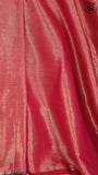 Dark Pink with Maroon Border Tissue Khadi Cotton Saree