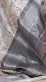 Beige and Grey Pichwai Patterned Mangalagiri Silk Saree