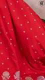 Red Floral Open Border Banarasi Warm Silk Saree