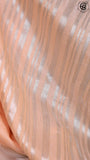 Peach Self Checked Pattern and Sequined Pallu Satin Silk Cotton Saree