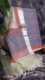 Kota Doria Cotton Salwar (Top & Dupatta) - Purple & Green