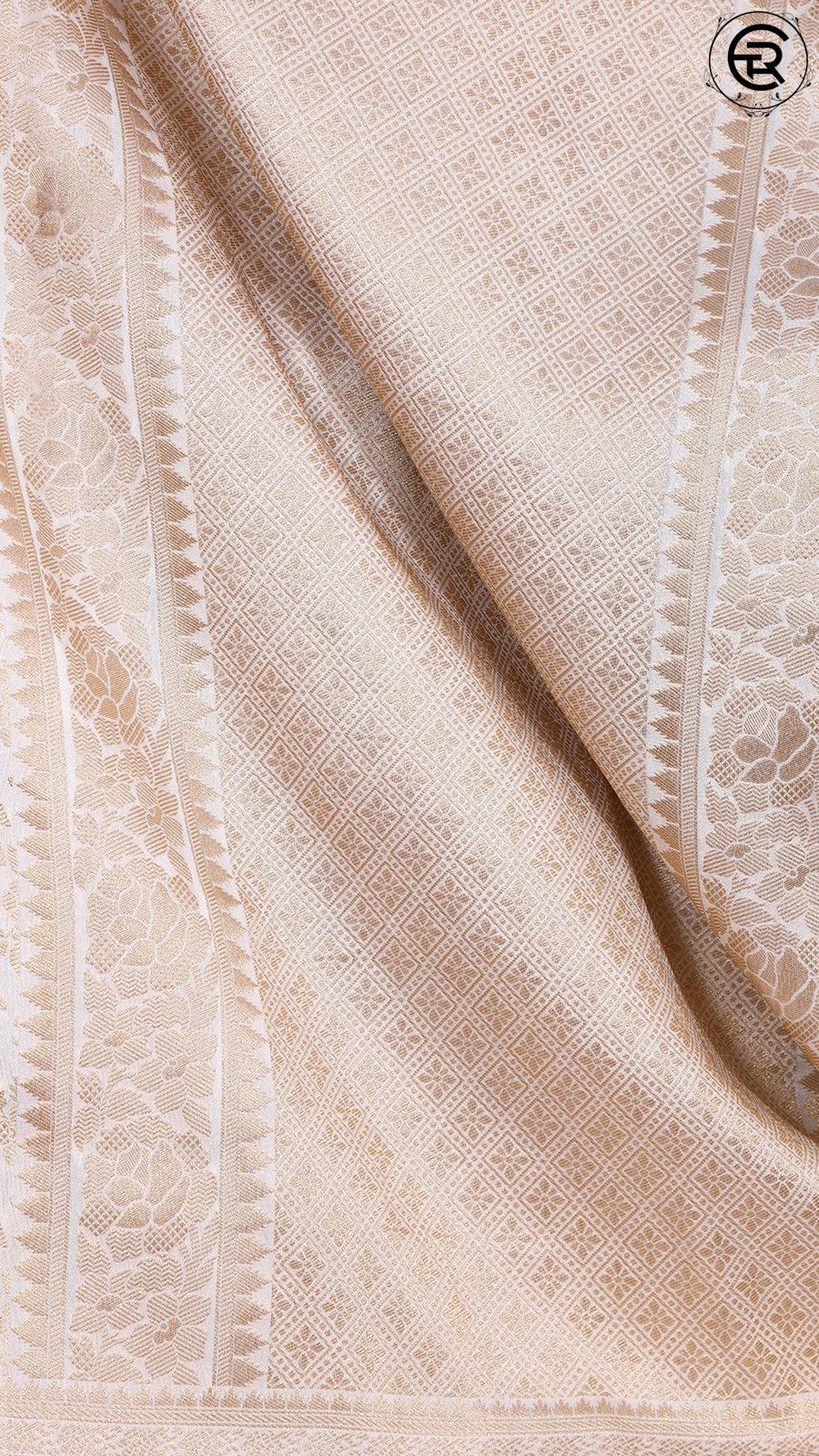 White Khadi Georgette Banarasi Saree