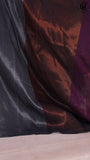 Burgundy with Silver and Copper Pallu Tissue Khadi Cotton Saree
