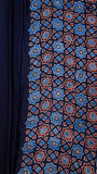 Blue Ajrakh Modal Silk Saree - Hand Blocked Border & Pallu