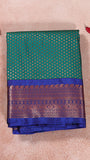 Forest Green and Royal Blue Festive Kanchipuram Silk Saree