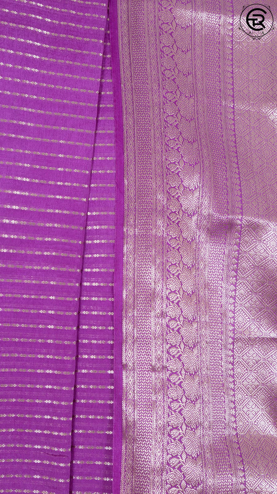 Orchid Violet Zari Line Pattern with Rich Pallu Warm Silk Saree