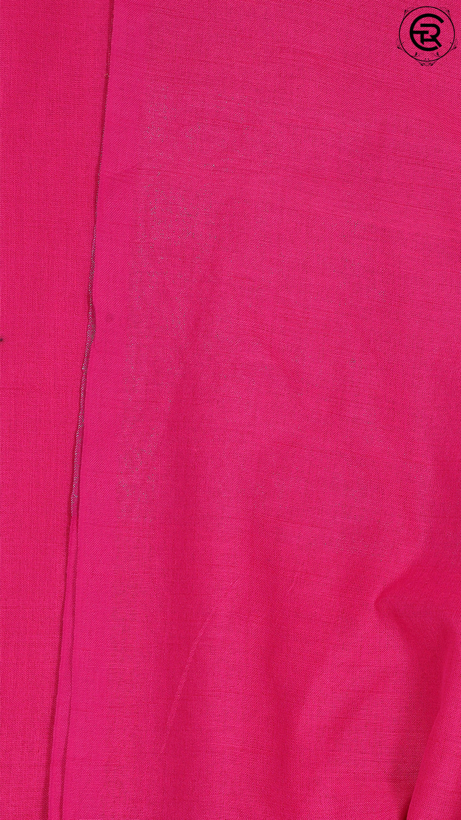 Hot Pink with Sliver Pallu Tissue Khadi Cotton Saree