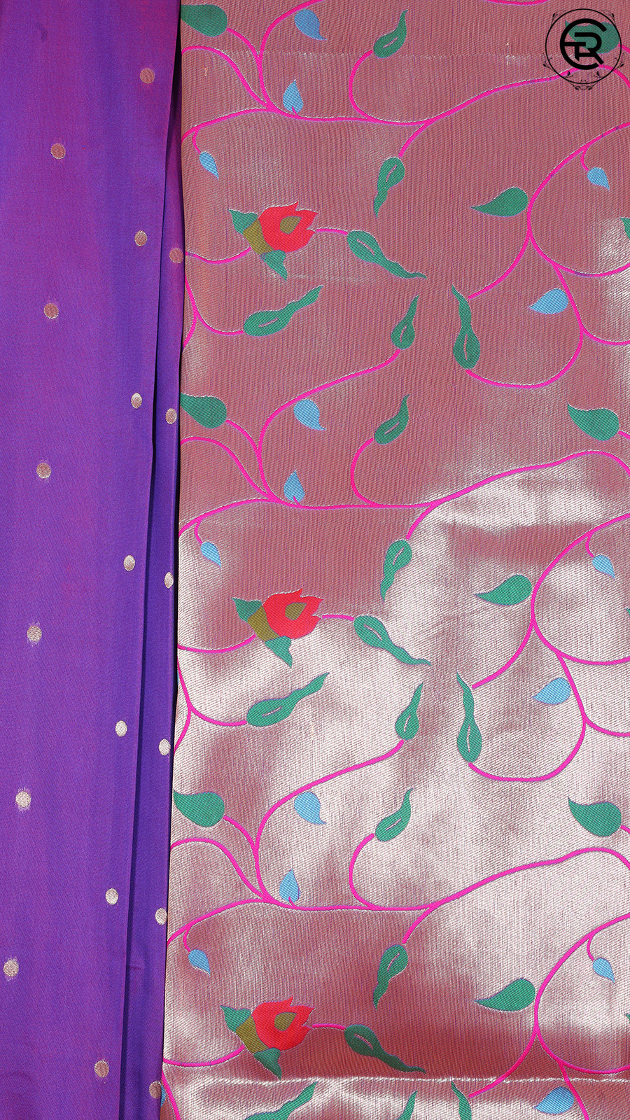 Eggplant Violet Paithani Silk Saree ERA03EBL