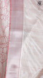 Beige and Amaranth Pink Pichwai Patterned Mangalagiri Silk Saree