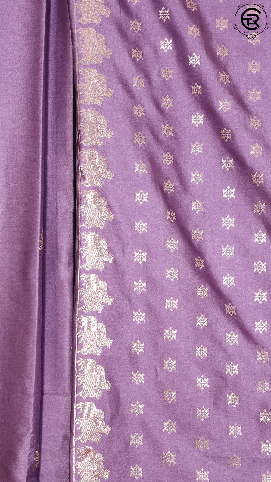 Lavender Pichwai Zari Weaving Satin Munga Banarasi Silk Saree ERA01LAV