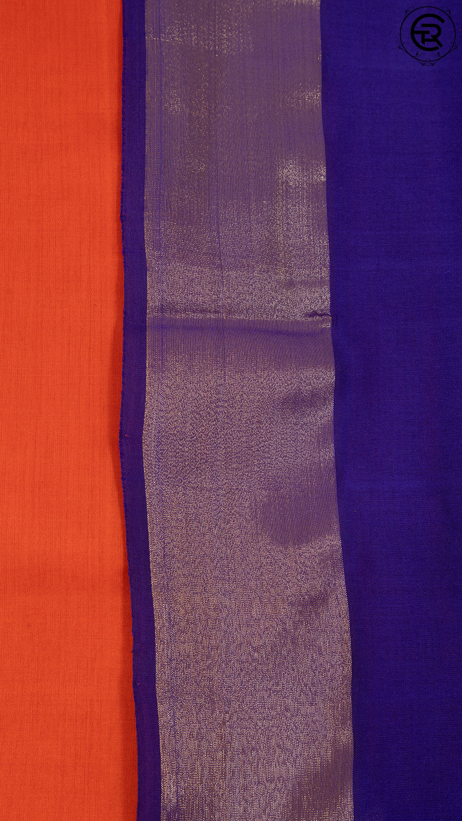 Rust Orange and Violet Casual Silk Cotton Pochampalli Ikat Border Southern Gems Saree