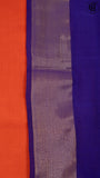 Rust Orange and Violet Casual Silk Cotton Pochampalli Ikat Border Southern Gems Saree