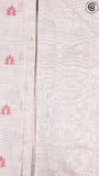 Off White and Green Floral Jamdani Tussar Silk Saree