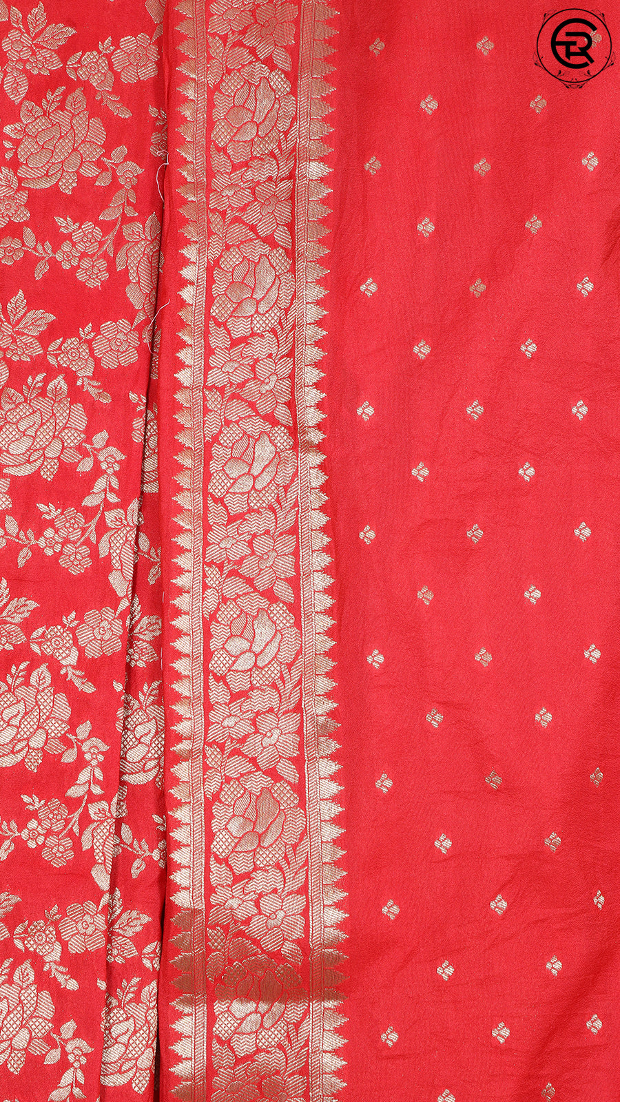 Red Khadi Georgette Banarasi Saree