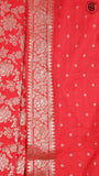 Red Khadi Georgette Banarasi Saree