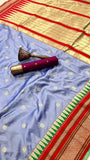 Purple and Red Temple border Kanchi Soft Silk Sarees