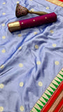 Purple and Red Temple border Kanchi Soft Silk Sarees