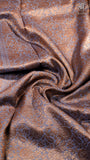 Navy Blue & Baby Blue Pure Crepe Chiffon Banarasi Silk Saree