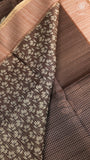 Brown Floral Kantha Matka Tussar Silk Saree