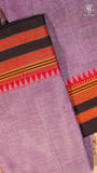 Lavender & Black Temple Border Handloom Narayanpet Cotton Saree