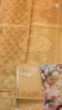 Yellow Lotus Floral Kota Doria Saree