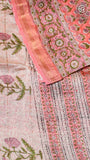 Peach Floral Handblocked Pure Maheshwari Cotton Sarees