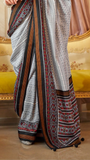 Black & White Cinderella Crepe Banarasi Saree