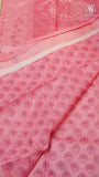 Pink Lotus Floral Kota Doria Saree