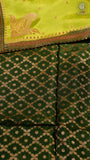 Pista Green & Deep Green Pure Crepe Chiffon Banarasi Silk Saree