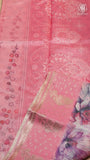 Pink Lotus Floral Kota Doria Saree
