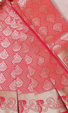Red, Orange and Pink Bridal Silk Gold Zari Woven Floral Heavy Design Multi Shade Kanchipuram Saree