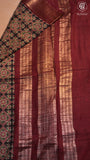 Black & Maroon Ajrakh Patterned Munga Handloom Cotton Saree
