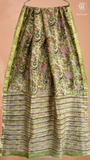 Forest Green Floral Handblocked Pure Maheshwari Cotton Sarees