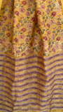 Sunflower Yellow Floral Handblocked Pure Maheshwari Cotton Sarees